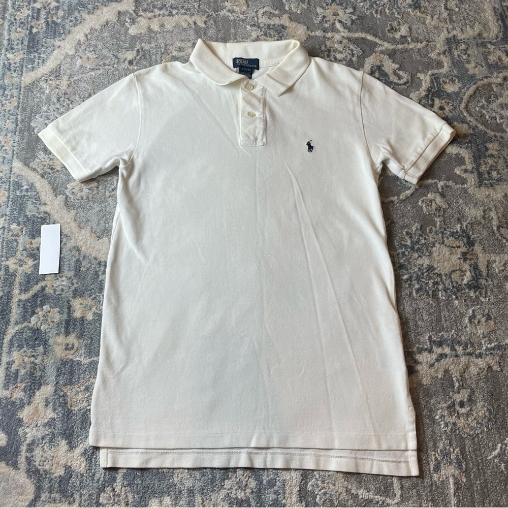 Ralph Lauren Cream Polo Shirt Classic Pique Cotton